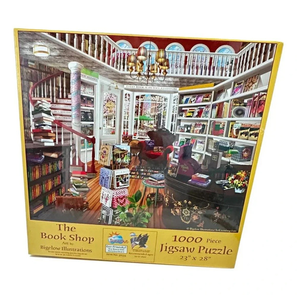 Sunsout Book Shop Jig Saw Puzzle 1000 pieces Delightful New - Picture 1 of 7